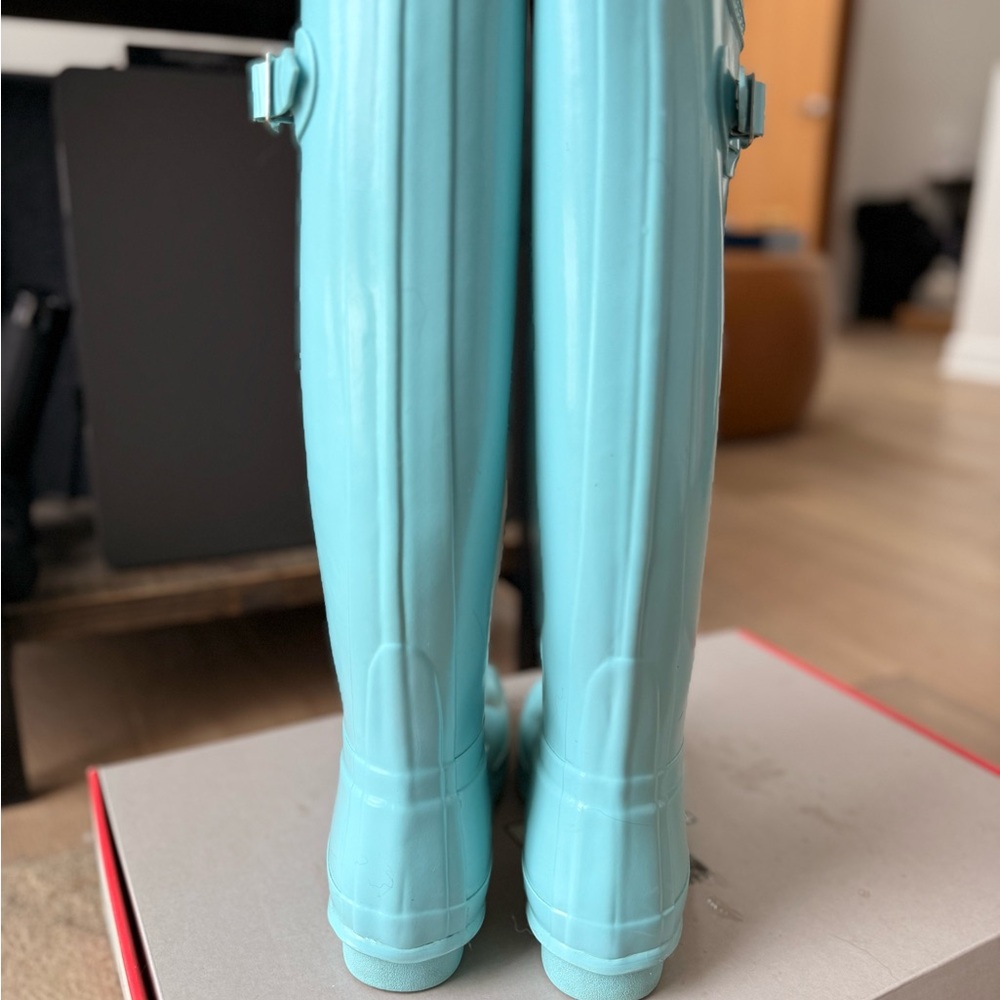 Hunter Pale Mint Tall Boots - Picture 2 of 5